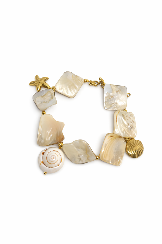 Bracelet Coquillage & Nacre Doré – Esprit Bord de Mer